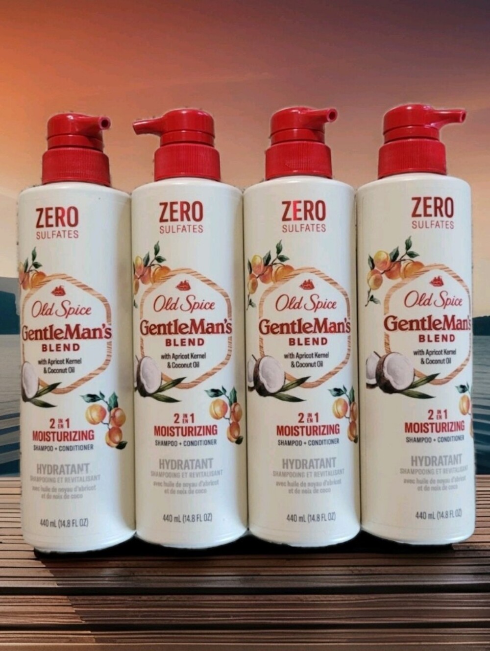 (4) Old Spice Gentleman's Blend 2in1 Moisturizing Shampoo + Conditioner 14.8 oz